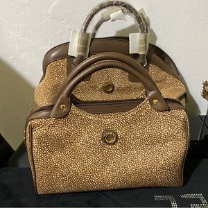Elise 2001 brown 2 Set Pile Shoulder Hand Bag
